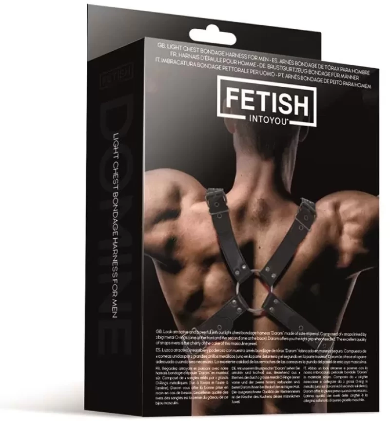 FETISH BY INTOYOU DAROM MALE CHEST BONDAGE HARNESS VEGAN LEATHER