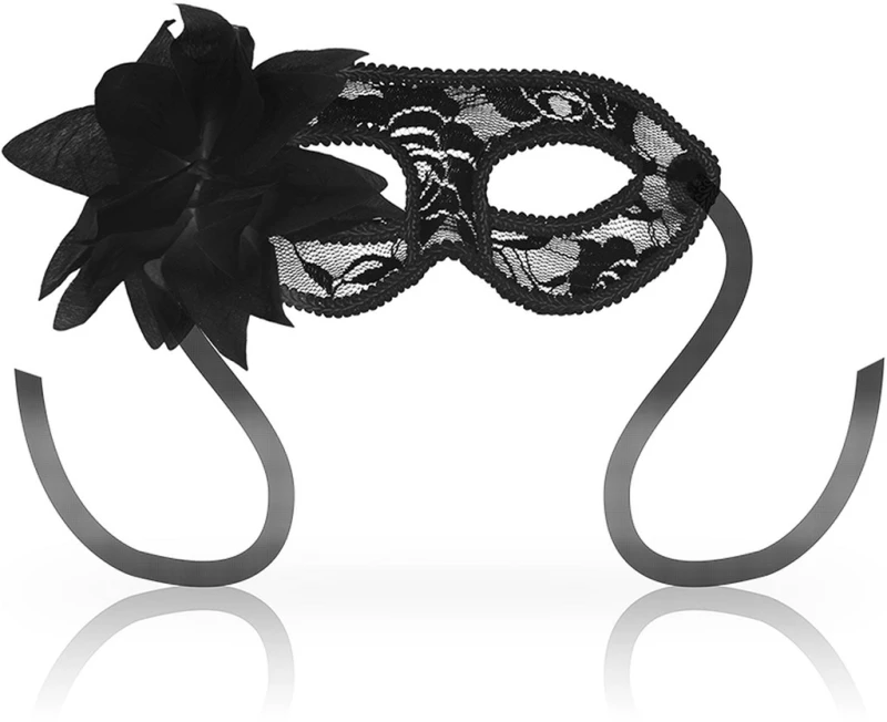 Μαύρη Βενετσιάνικη Μάσκα με Λουλούδι OhMama Masks Νο2