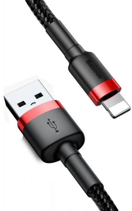Baseus Cafule Braided USB to Lightning Cable Black/Red 2m (CALKLF-C19)