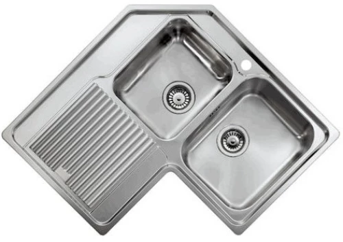 Sanitec Inox Zenith Satine 11248 Right (83x83) - Γωνιακος Ανοξείδωτος Νεροχύτης