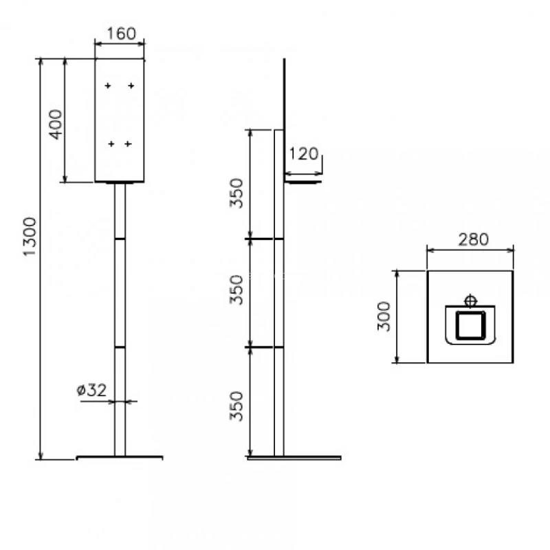 Karag FH-02B - Επιδαπεδια Βαση για Dispenser JDZ-007