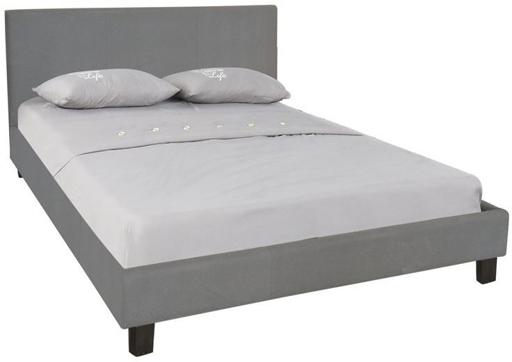 WILTON Κρεβάτι Διπλό για Στρώμα 140x190cm, Ύφασμα Γκρι