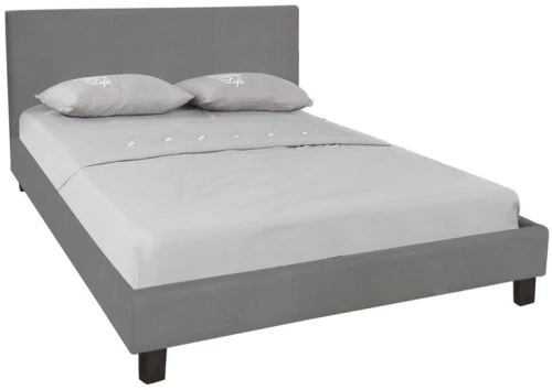 WILTON Κρεβάτι Διπλό για Στρώμα 140x190cm, Ύφασμα Γκρι