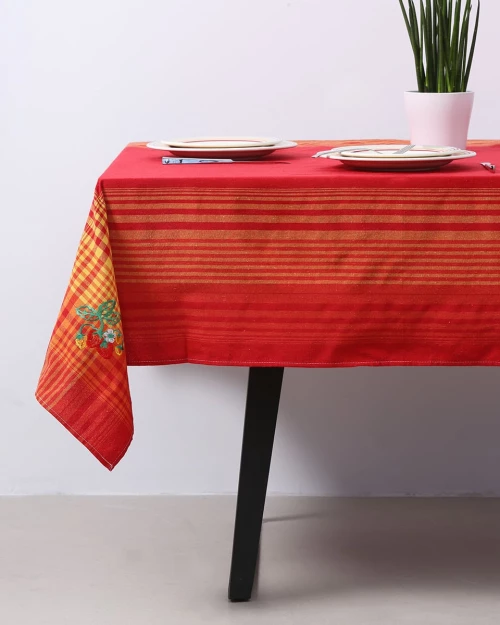 Τραπεζομάντηλο Fraoula με σχέδιο φράουλας 2 ατόμων Πορτοκαλί