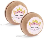 Μπομπονιέρα βάπτισης Ξύλινο yo-yo Γάτα 22093 πακέτο 25 τμχ.