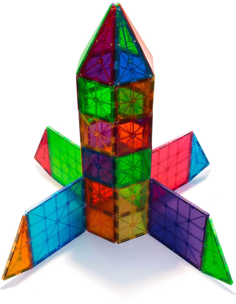 Magna-Tiles μαγνητικά Πλακίδια Clear Colors σετ 100τμχ