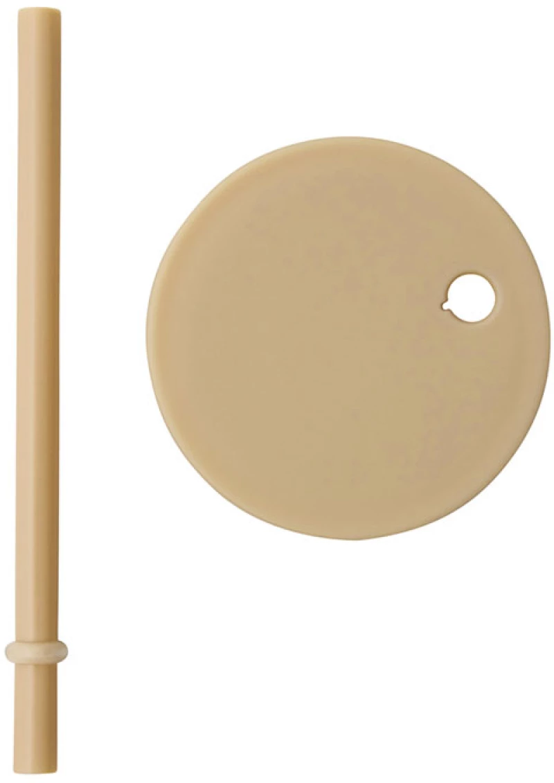 Design Letters: Καπάκι με καλαμάκι για ποτήρια Tritan Beige
