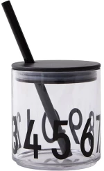 Design Letters: Καπάκι με καλαμάκι για ποτήρια Tritan Beige