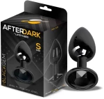 AFTERDARK BLACKGEM METALLIC BUTT PLUG WITH BLACK JEWEL 7cm