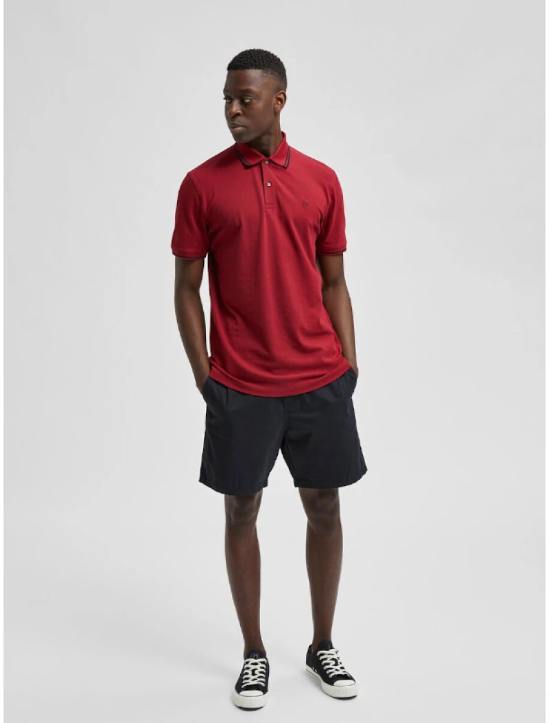 Polo μπλούζα Selected Red /H Stripe