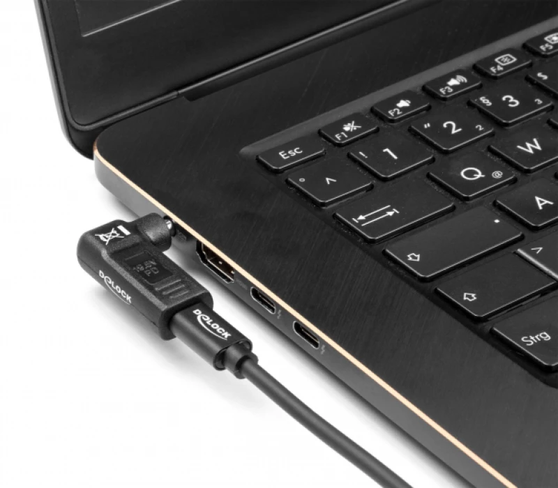 DELOCK αντάπτορας τροφοδοσίας 60012, USB-C σε IBM 7.9x5.5mm, 90°, μαύρος