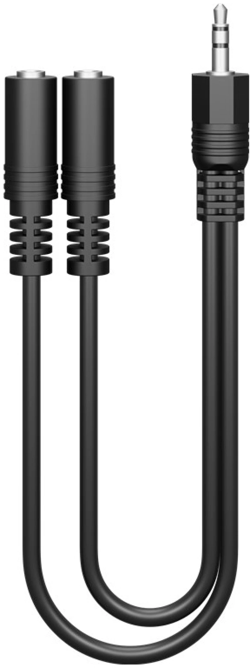 GOOBAY αντάπτορας ήχου 3.5mm 50464, αρσενικό σε 2x θηλυκά, 0.2m, μαύρο