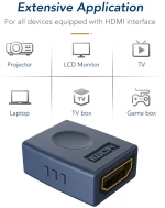 CABLETIME αντάπτορας HDMI F/F AV599, 4K/1080P, gold plated, μπλε