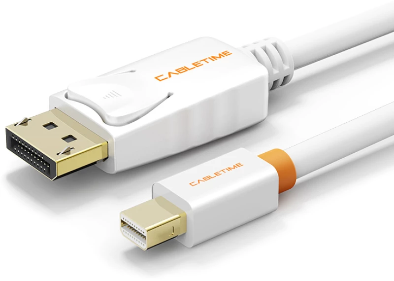 CABLETIME καλώδιο Mini DisplayPort σε DisplayPort AV588, 4K, 1.8, λευκό