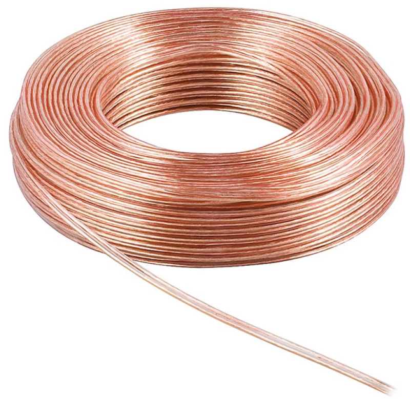 POWERTECH καλώδιο ήχου 2x 0.50mm² CAB-SP012, CCA, 10m, διάφανο