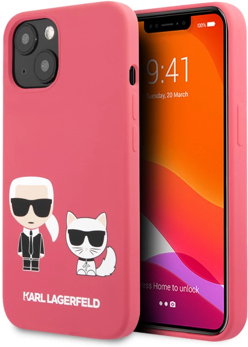 Karl Lagerfeld Silicone Case Karl+Choupette Θήκη προστασίας από σιλικόνη – iPhone 13 (Fuchsia)