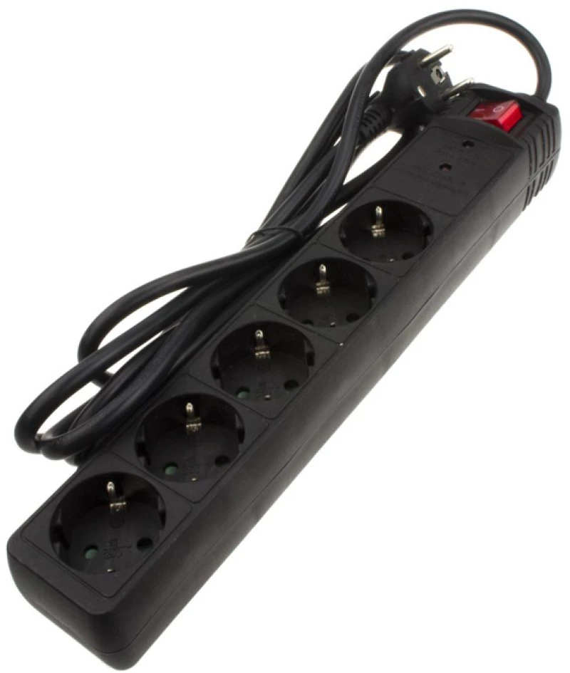 POWERTECH πολύπριζο ασφαλείας PT-883, 5x schuko, 16A, 3m, μαύρο