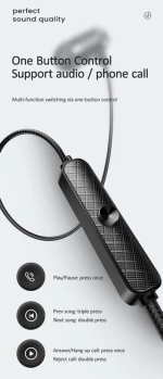 USAMS earphones με μικρόφωνο EP-42  3.5mm  1.2m  μαύρα