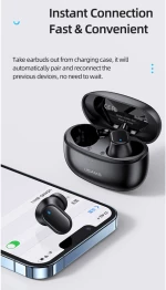 USAMS earphones με θήκη φόρτισης BH11  True Wireless  κόκκινα