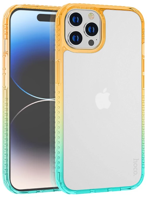 Θήκη Hoco Crystal Color Skin Feel για Apple iPhone 14 Pro Πορτοκαλί Πράσινη