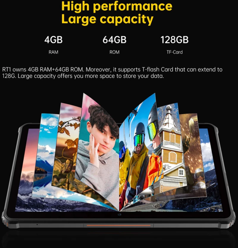 OUKITEL tablet RT1, 10.1", 4/64GB, 10000MAh, IP68/IP69K, 4G, πορτοκαλί