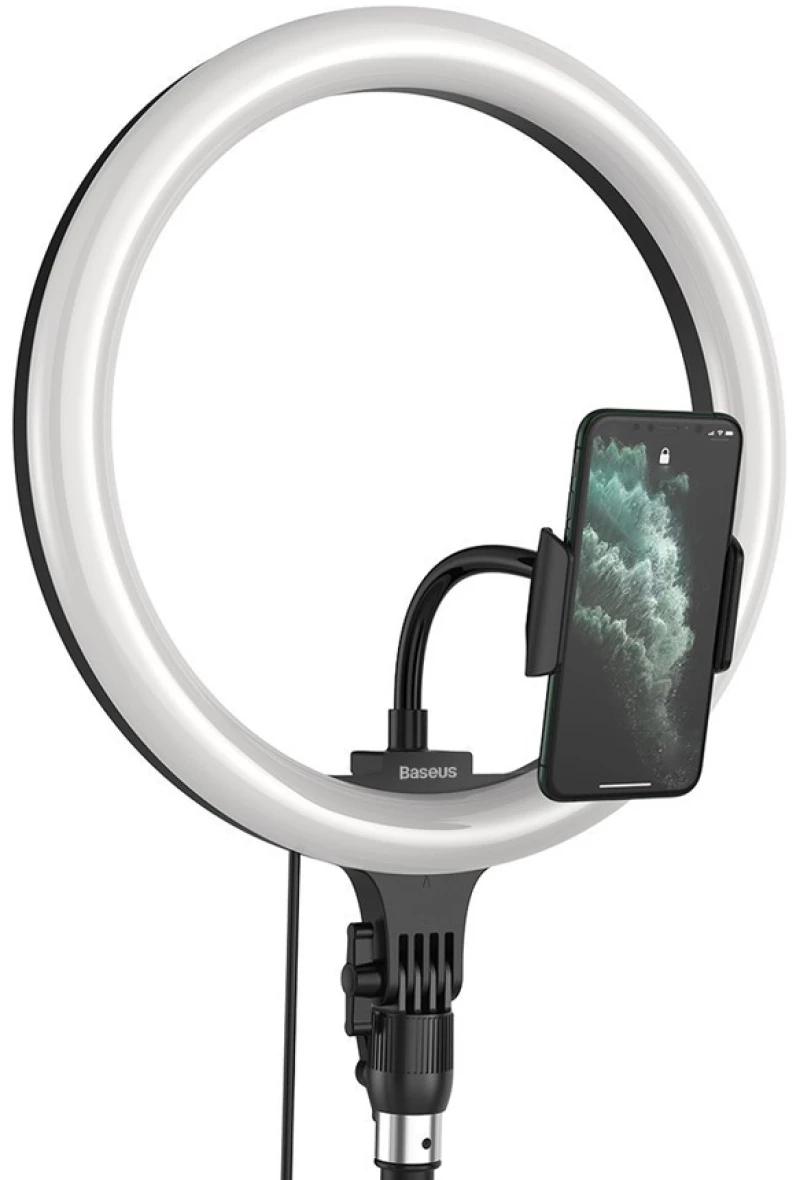 BASEUS φωτιστικό δαχτυλίδι LED CRZB12-B01, 12", χωρίς τρίποδα, μαύρο