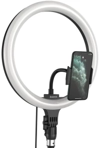 BASEUS φωτιστικό δαχτυλίδι LED CRZB12-B01, 12", χωρίς τρίποδα, μαύρο