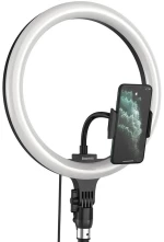 BASEUS φωτιστικό δαχτυλίδι LED CRZB12-B01, 12", χωρίς τρίποδα, μαύρο
