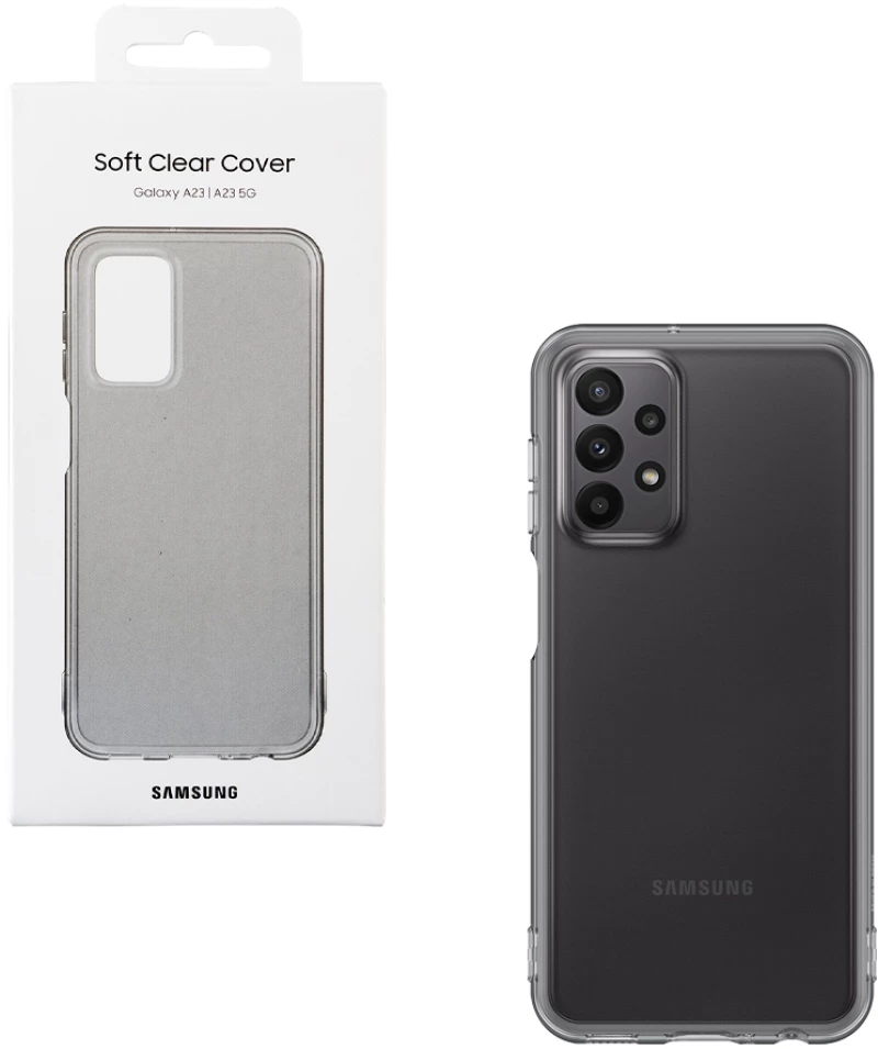 ΘΗΚΗ SAMSUNG A23 4G A235 6.6" SOFT CLEAR COVER EF-QA235TBEGWW BLACK PACKING OR