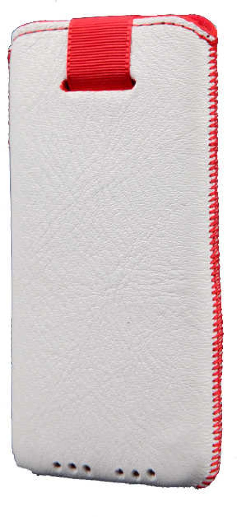 Θήκη Protect Ancus για Apple iPhone SE/5/5S/5C Old Leather Λευκή με Κόκκινη Ραφή