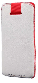Θήκη Protect Ancus για Apple iPhone SE/5/5S/5C Old Leather Λευκή με Κόκκινη Ραφή