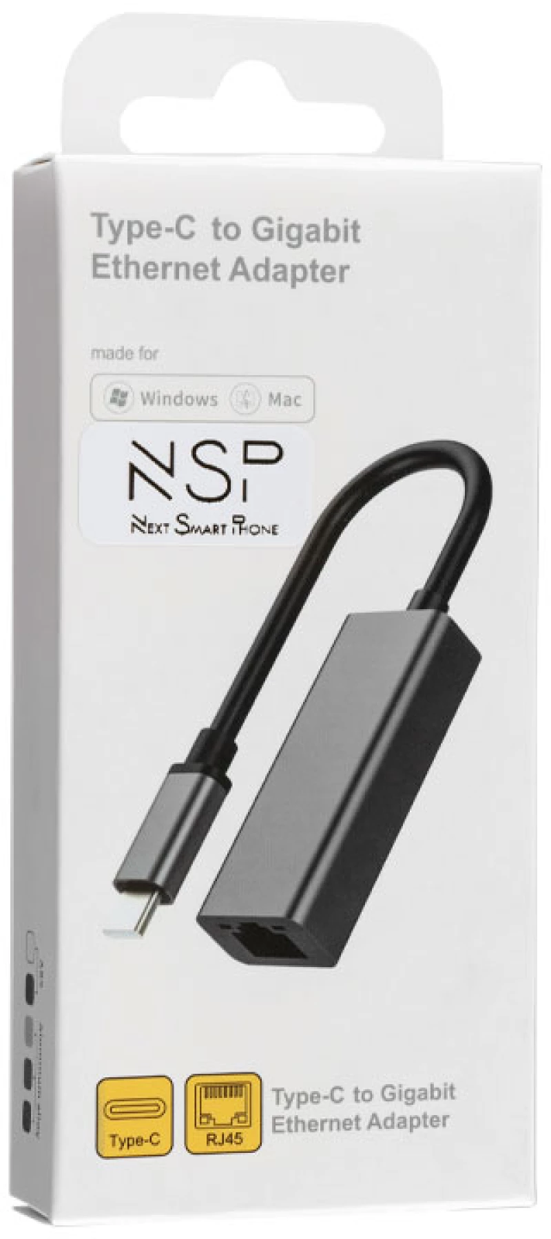 NSP N08 Αντάπτορας USB Type-C 3.1 αρσενικό σε RJ45 gigabit ethernet θηλυκό – 1000Mbps