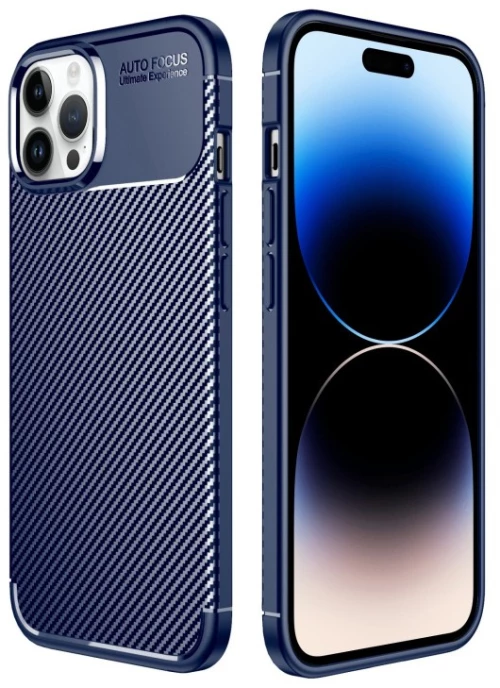 Θήκη Ancus AutoFocus Carbon Fiber για Apple iPhone 14 Pro Max Μπλε