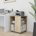 vidaXL Ντουλάπι Τροχήλατο Sonoma Δρυς 60x53x72 εκ. Μοριοσανίδα N/A Καφέ