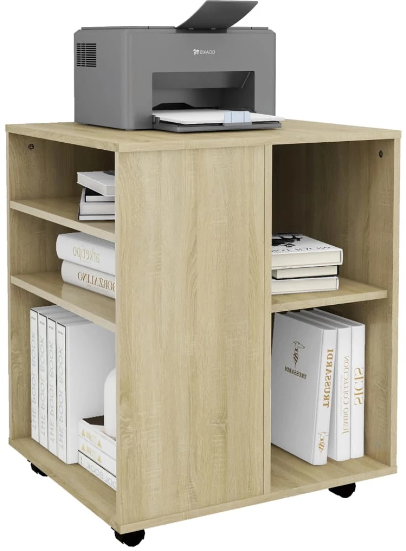 vidaXL Ντουλάπι Τροχήλατο Sonoma Δρυς 60x53x72 εκ. Μοριοσανίδα N/A Καφέ