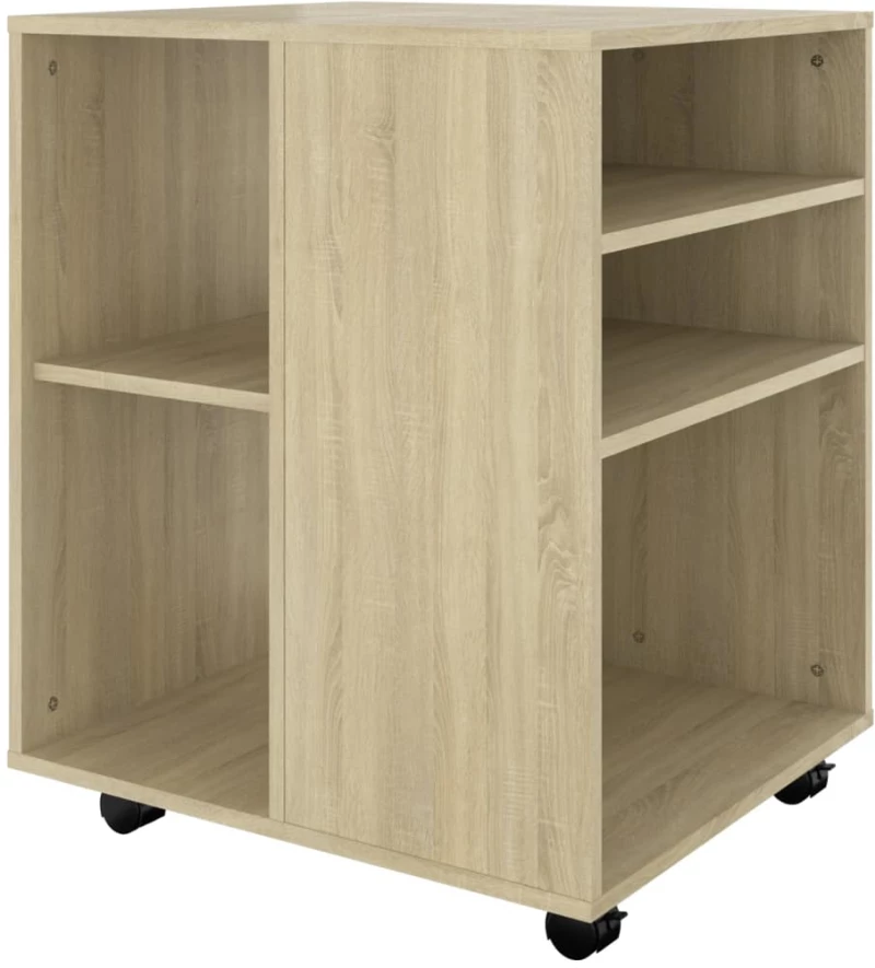 vidaXL Ντουλάπι Τροχήλατο Sonoma Δρυς 60x53x72 εκ. Μοριοσανίδα N/A Καφέ