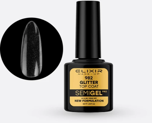 ΗΜΙΜΟΜΙΜΟ ΒΕΡΝΙΚΙ 8ML – #982 (GLITTER TOP COAT)