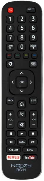Τηλεχειριστήριο Noozy RC11 για Τηλεοράσεις Hisense Άμεσης Αντικατάστασης χωρίς Προγραμματισμό