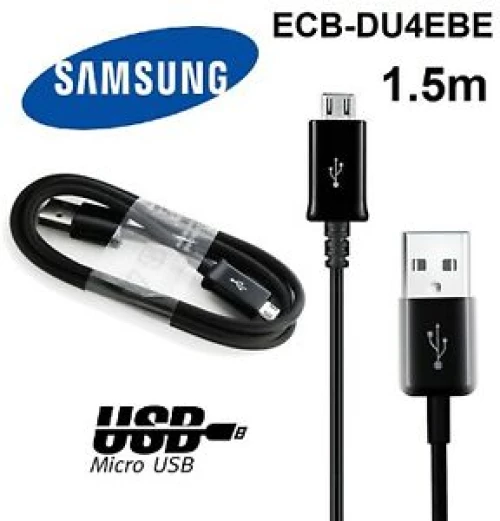 Samsung Γνήσιο καλώδιο φόρτισης MICROUSB 2A 1.5μ - ΜΑΥΡΟ - BULK - ECB-DU4EBE