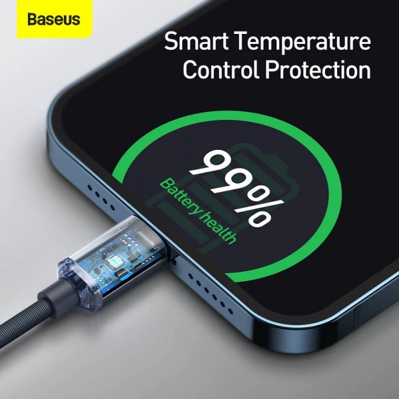 BASEUS CRYSTAL SHINE PD20W Καλώδιο Φόρτισης Συγχρονισμού TYPE-C σε LIGHTNING 2.0M - ΜΑΥΡΟ