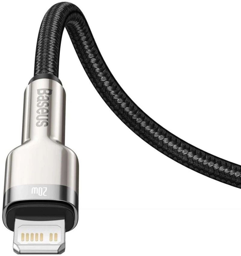 BASEUS CAFULE METAL PD20W Καλώδιο Φόρτισης Συγχρονισμού LIGHTNING 0.25μ. - ΜΑΥΡΟ