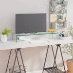 vidaXL Βάση Τηλεόρασης/Οθόνης Διάφανη 90 x 30 x 13 εκ. Γυάλινη 90 x 30 x 13 cm Διαφανές