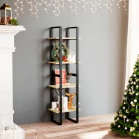 vidaXL Βιβλιοθήκη με 4 Ράφια 40 x 30 x 140 εκ. από Μασίφ Ξύλο Πεύκου 40 x 30 x 140 cm Καφέ