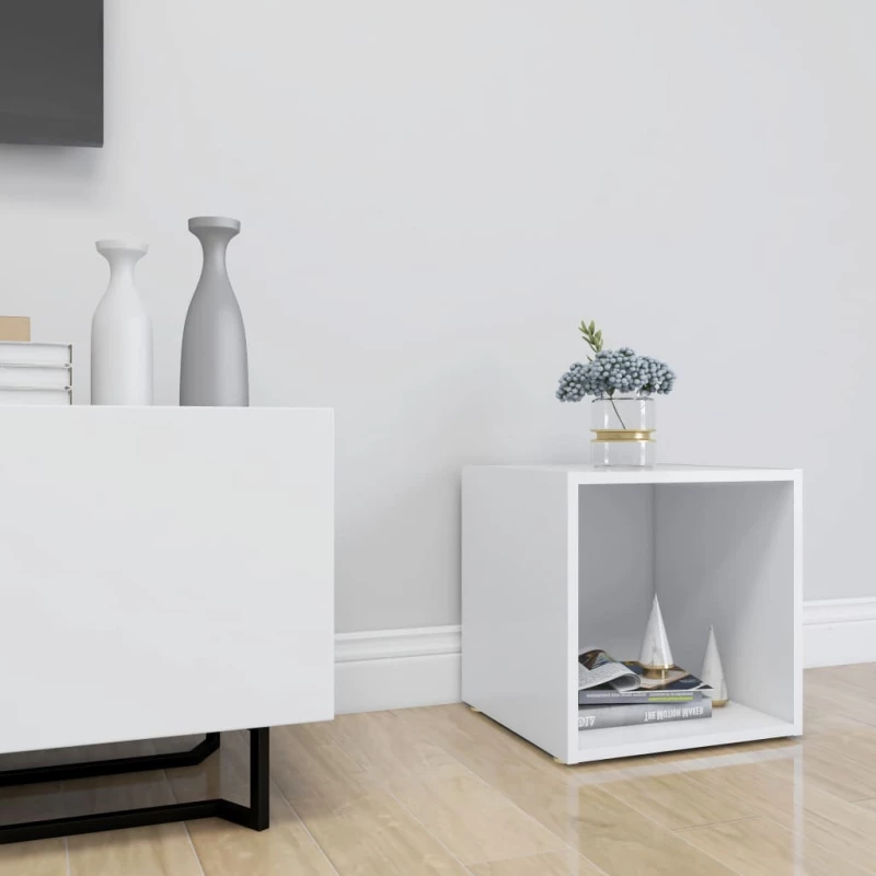 vidaXL Έπιπλο Τηλεόρασης Λευκό 37 x 35 x 37 εκ. από Μοριοσανίδα N/A Λευκό