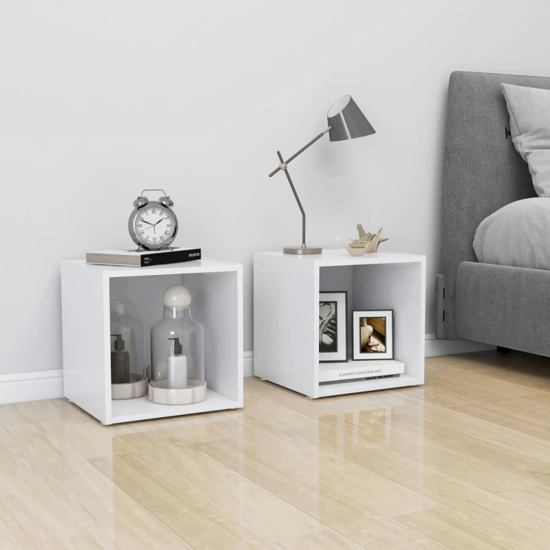 vidaXL Έπιπλο Τηλεόρασης Λευκό 37 x 35 x 37 εκ. από Μοριοσανίδα N/A Λευκό