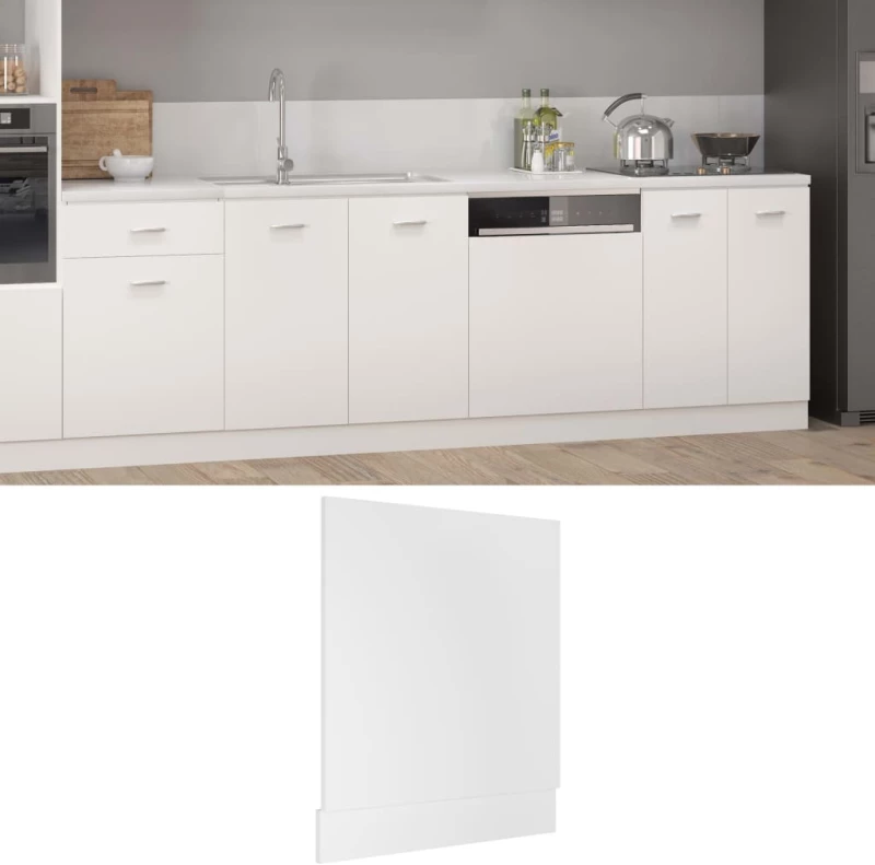vidaXL Πρόσοψη Πλυντηρίου Πιάτων Λευκή 59,5 x 3 x 67 εκ. Μοριοσανίδα  Λευκό