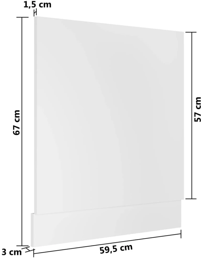 vidaXL Πρόσοψη Πλυντηρίου Πιάτων Λευκή 59,5 x 3 x 67 εκ. Μοριοσανίδα  Λευκό