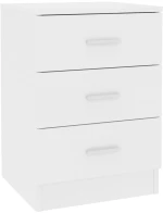 vidaXL Κομοδίνο Λευκό 38 x 35 x 56 εκ. από Μοριοσανίδα N/A Λευκό