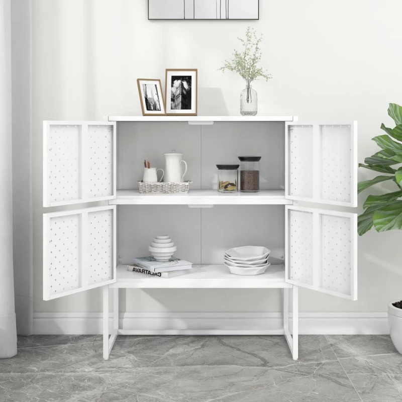 vidaXL Ντουλάπι Λευκό 80 x 35 x 100 εκ. από Ατσάλι 80 x 35 x 100 cm Λευκό