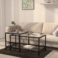 vidaXL Τραπεζάκια 2 τεμ. Διάφανα από Ψημένο Γυαλί N/A Διαφανές